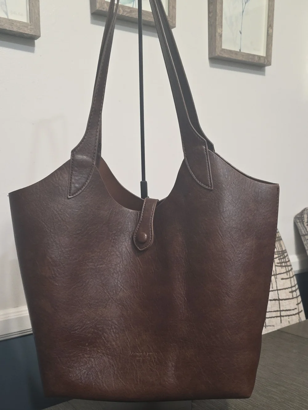 Faux Leather Medium Size Tote